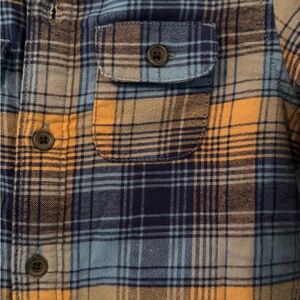 Cat & Jack Blue and Orange Plaid Button Down Sherpa Lined Shirt Jacket